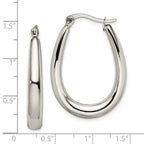 Teardrop Hoop Earrings in Stainless Steel