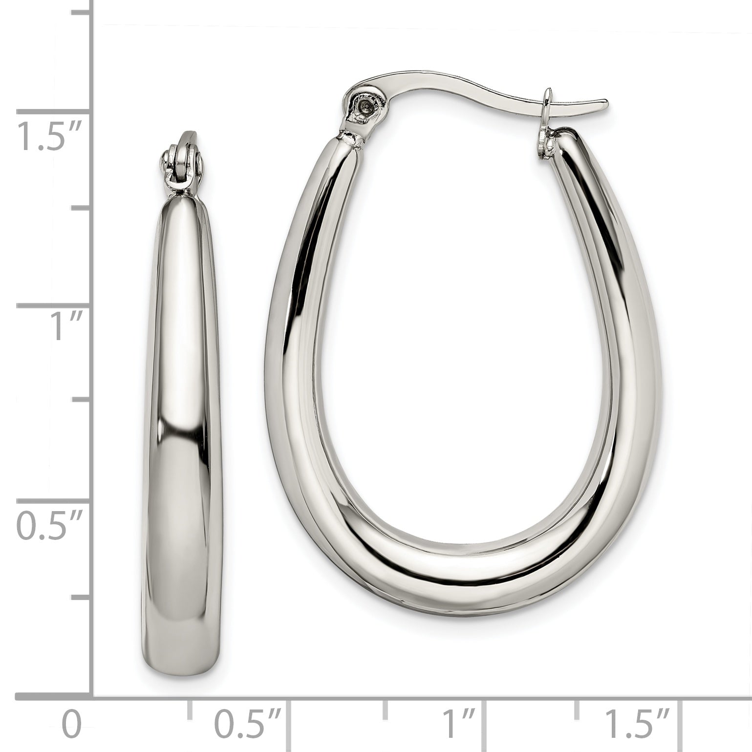 Teardrop Hoop Earrings in Stainless Steel