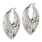Sophia Stainless Steel Hoop Earrings with Polished Fancy Cut for Women