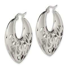 Sophia Stainless Steel Hoop Earrings with Polished Fancy Cut for Women