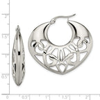 Sophia Stainless Steel Hoop Earrings with Polished Fancy Cut for Women