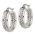 Twisted Hoop Earrings in Stainless Steel, 25mm