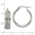 Twisted Hoop Earrings in Stainless Steel, 25mm