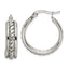Chisel Stainless Steel Polished Twisted Middle 25mm Diameter Hoop Earrings