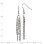 Stainless Steel Polished Earrings with Multi Strand Dangle Elegance