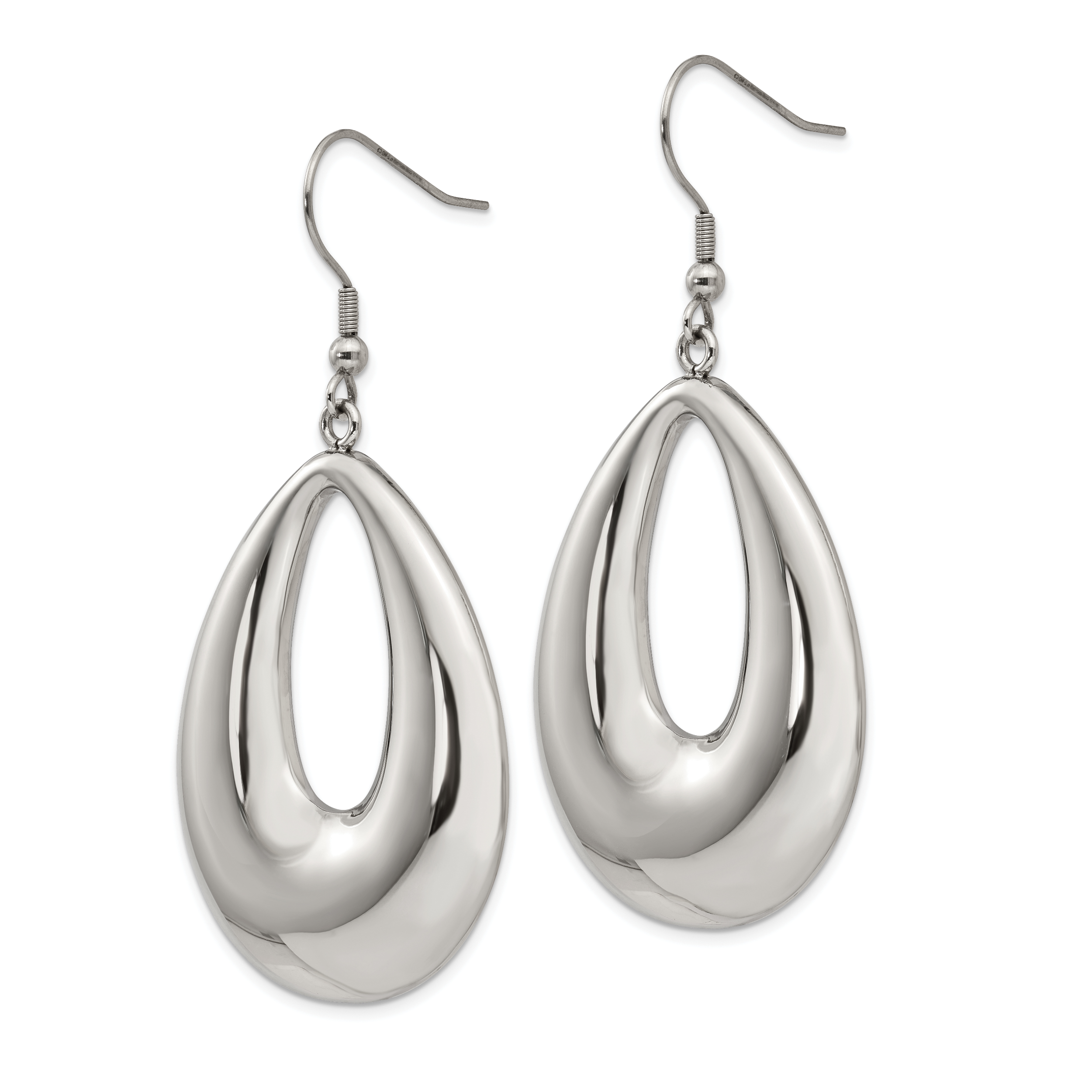 Stainless Steel Dangle Earrings with Polished Finish in Gift Pouch