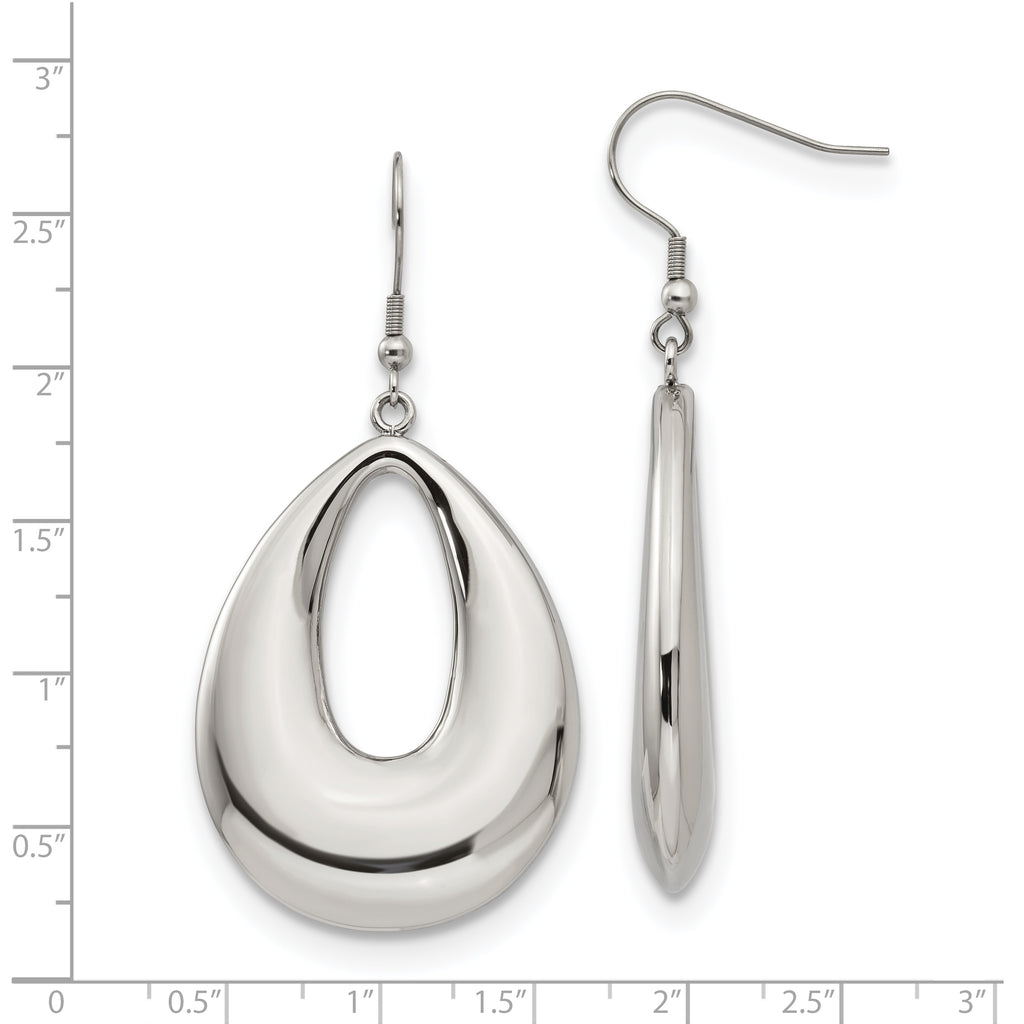 Stainless Steel Dangle Earrings with Polished Finish in Gift Pouch