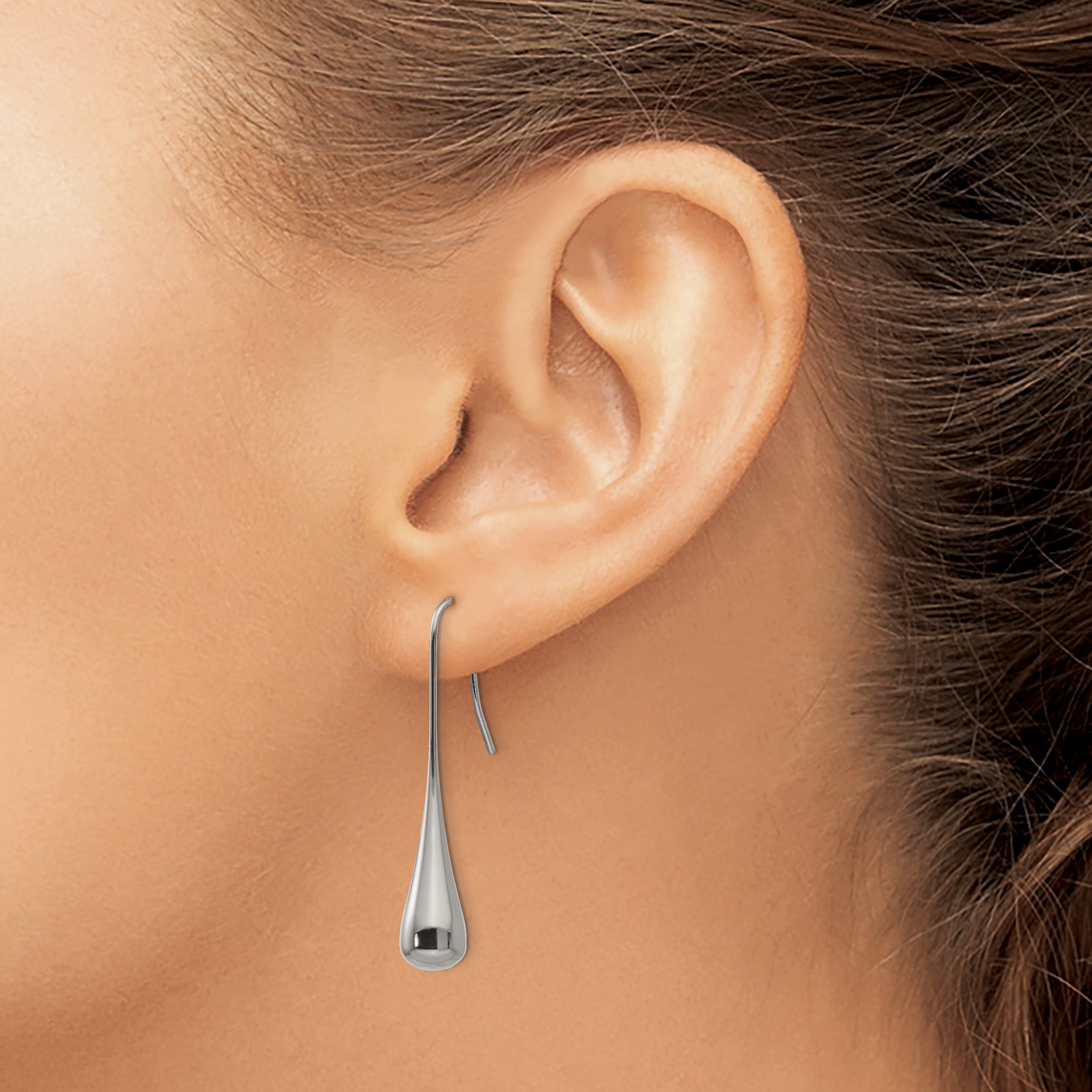 Sophia Jewelers Polished Stainless Steel Shepherd Hook Women's Earrings Gift Ready
