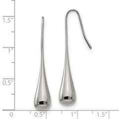 Sophia Jewelers Polished Stainless Steel Shepherd Hook Women's Earrings Gift Ready