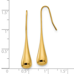 Sophia Jewelers Polished Gold Tone Stainless Steel Dangle Earrings Gift-Ready