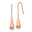 Chisel Stainless Steel Polished Rose IP-plated Shepherd Hook Earrings