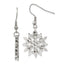 Chisel Stainless Steel Polished Snowflake Dangle Shepherd Hook Earrings