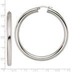 Sophia Jewelers Polished Stainless Steel Hoop Earrings with Gift Pouch