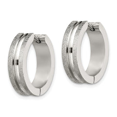 Sophia Jewelers Stainless Steel Polished Laser Cut Hinged Hoops