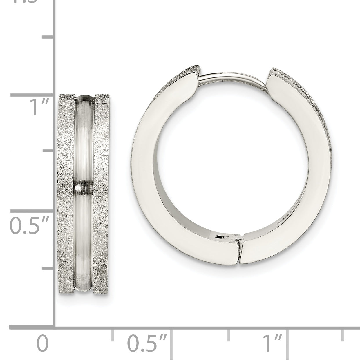 Sophia Jewelers Stainless Steel Polished Laser Cut Hinged Hoops