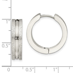 Sophia Jewelers Stainless Steel Polished Laser Cut Hinged Hoops