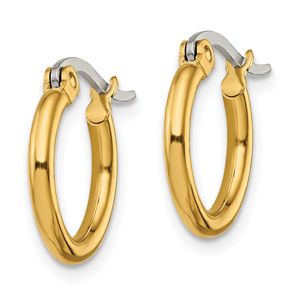 Polished Hoop Earrings in Gold-Tone Stainless Steel