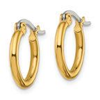 Polished Hoop Earrings in Gold-Tone Stainless Steel