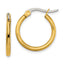 Chisel Stainless Steel Polished Yellow IP-plated 19mm Diameter 2mm Hoop Earrings