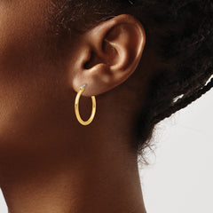 Sophia Jewelers Gold-Tone Stainless Steel Hoop Earrings 26mm Elegant Gift Ready