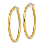 Polished Hoop Earrings in Gold-Tone Stainless Steel, 32mm