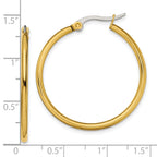 Polished Hoop Earrings in Gold-Tone Stainless Steel, 32mm