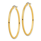 Polished Hoop Earrings in Gold-Tone Stainless Steel, 40mm