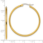 Polished Hoop Earrings in Gold-Tone Stainless Steel, 40mm