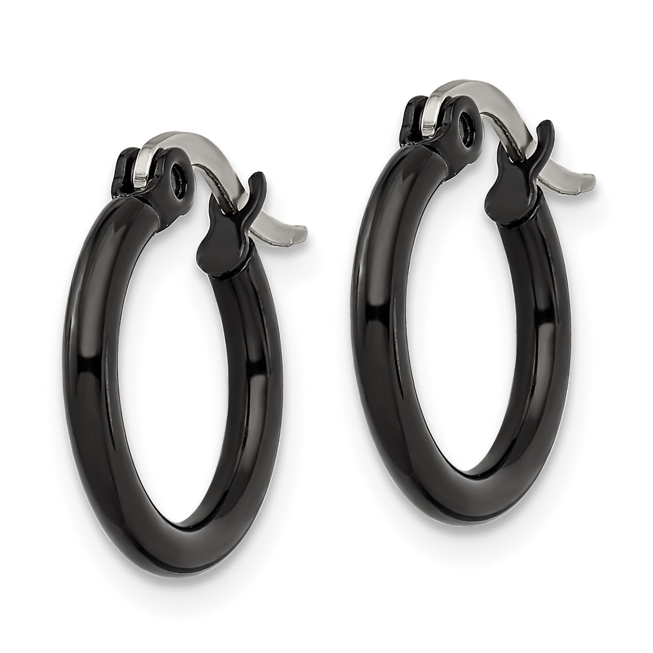 Black IP-Plated Hoop Earrings in Stainless Steel