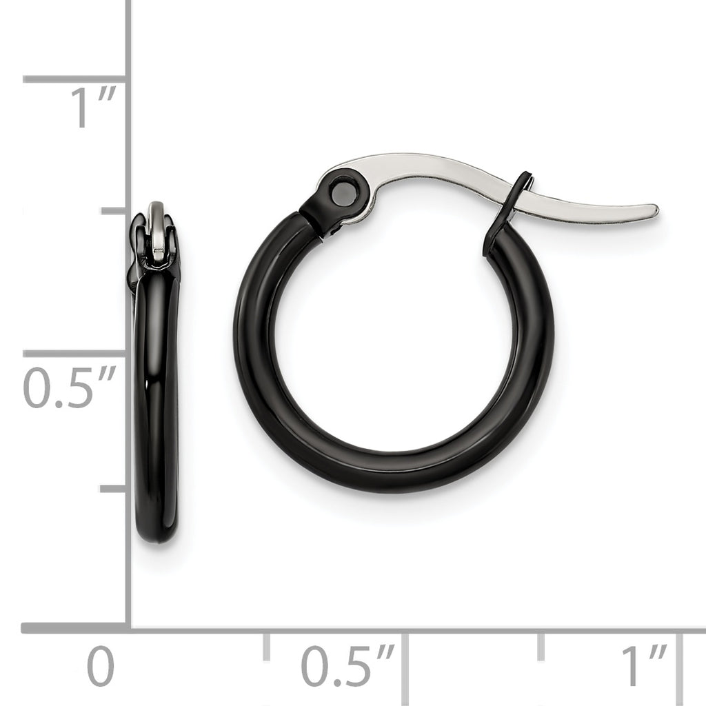 Black IP-Plated Hoop Earrings in Stainless Steel