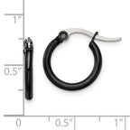 Black IP-Plated Hoop Earrings in Stainless Steel