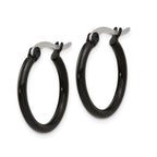 Black IP-Plated Hoop Earrings in Stainless Steel, 19mm