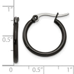 Black IP-Plated Hoop Earrings in Stainless Steel, 19mm