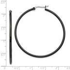 Chisel Women's Stainless Steel Hoop Earrings with Polished Black Finish