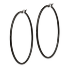 Black IP-Plated Hoop Earrings in Stainless Steel, 60mm