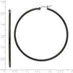 Black IP-Plated Hoop Earrings in Stainless Steel, 60mm