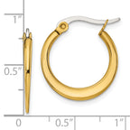 Tapered Hoop Earrings in Gold-Tone Stainless Steel, 19mm