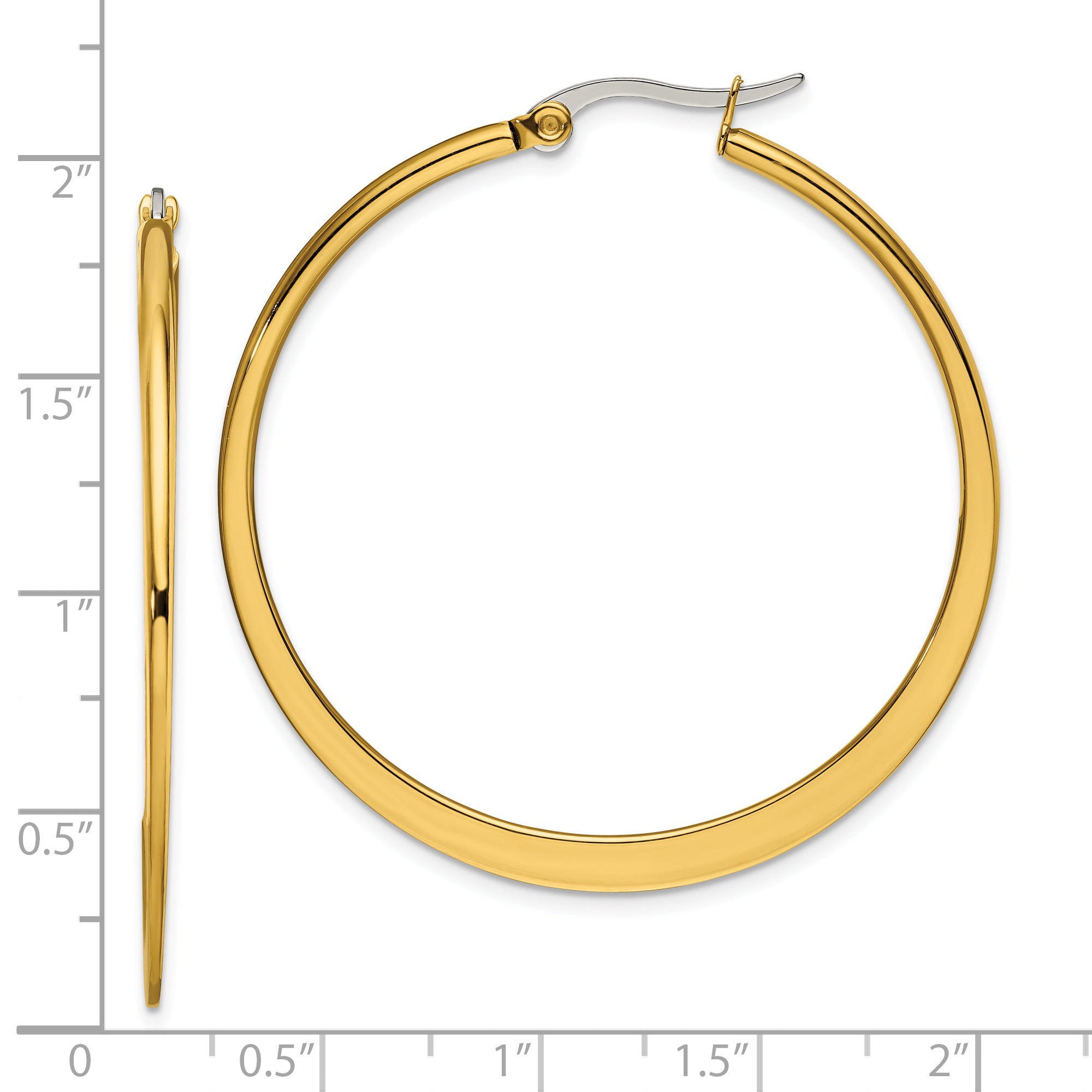 Sophia Jewelers Gold-Tone Stainless Steel Hoop Earrings with Polished Finish