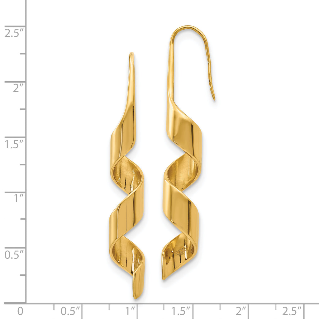 Stainless Steel Gold-Plated Swirl Dangle Earrings Gift Ready