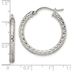 Sophia Jewelers Polished Stainless Steel Crisscross Hoop Earrings Gift Ready
