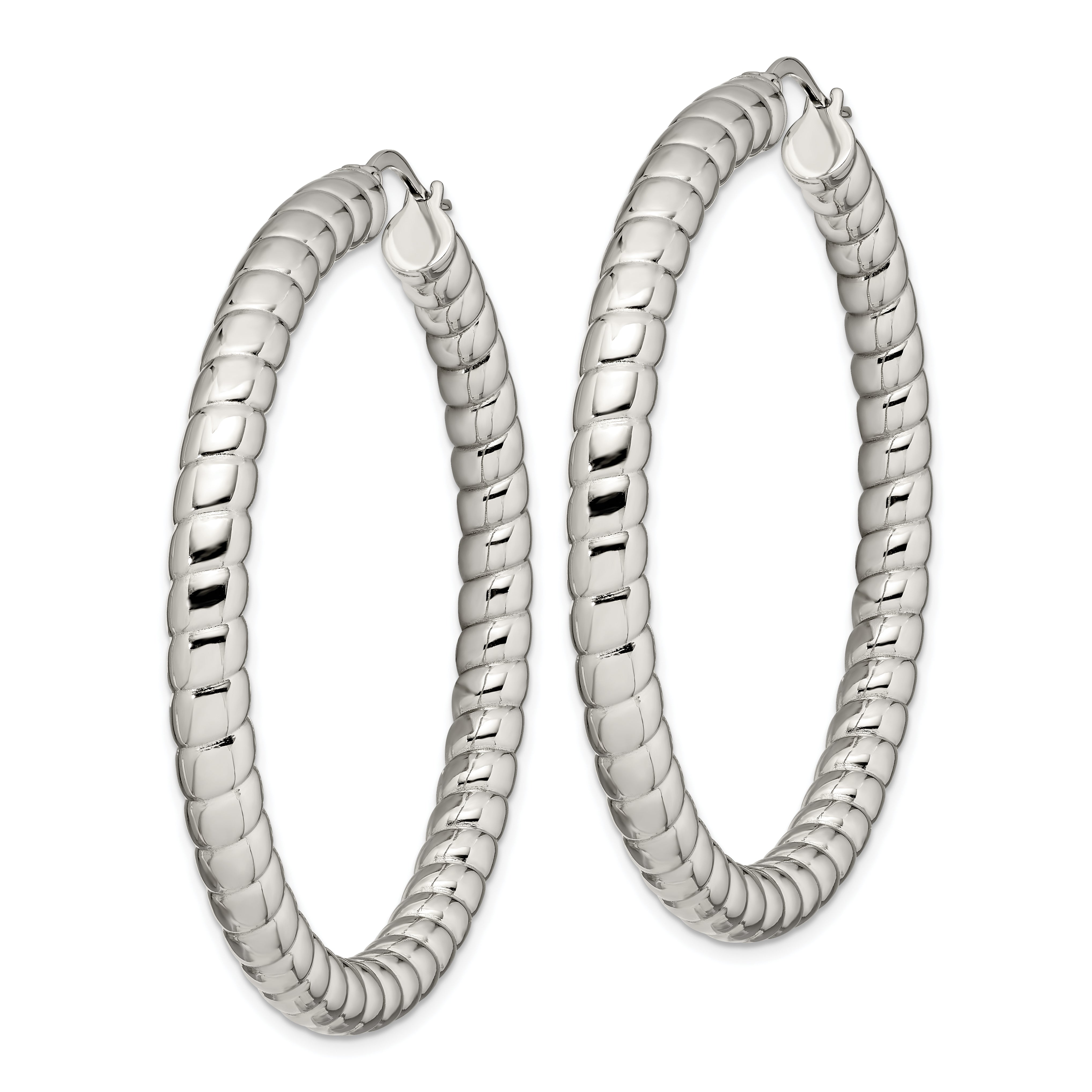 Sophia Jewelers Stainless Steel Polished Hollow Hoop Earrings