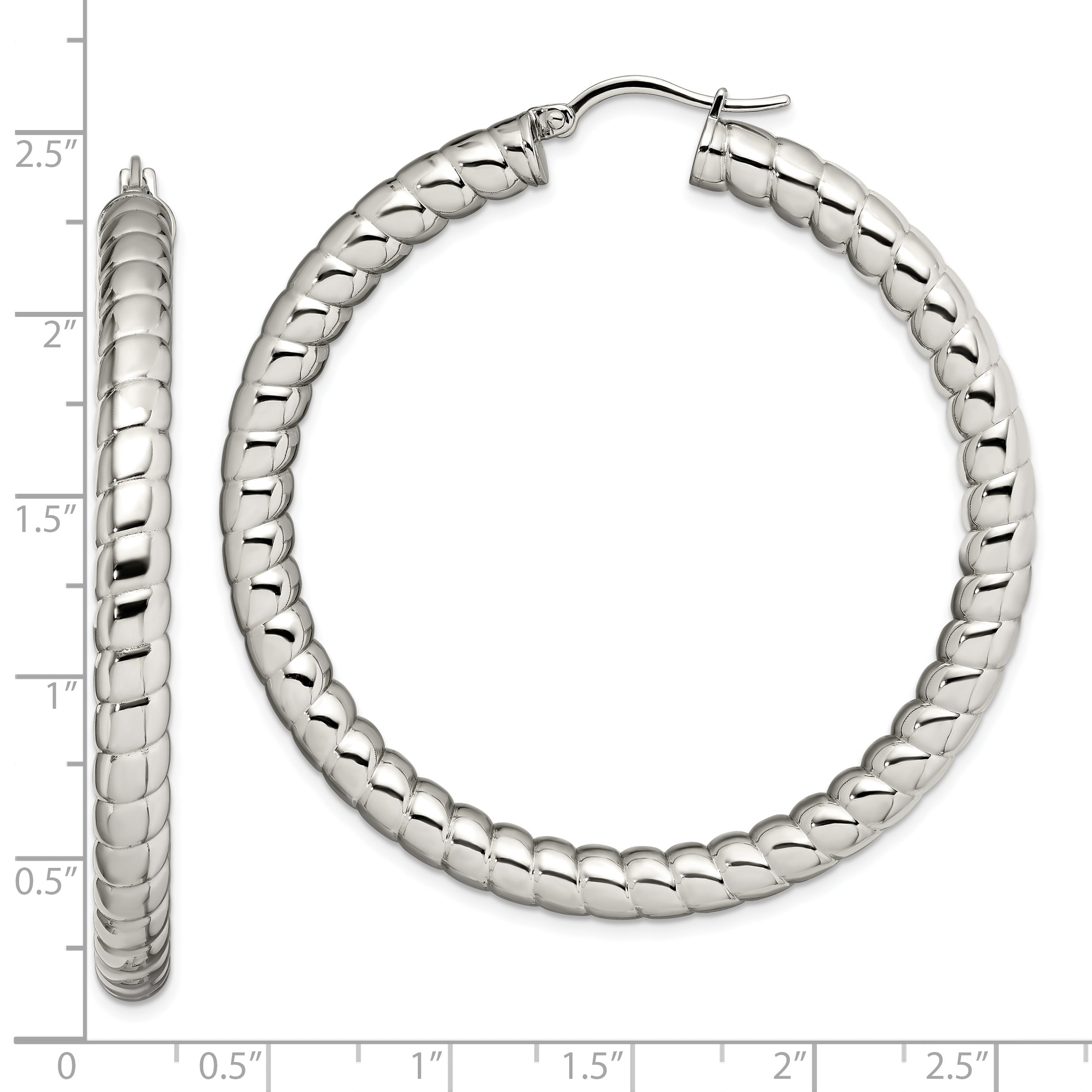 Sophia Jewelers Stainless Steel Polished Hollow Hoop Earrings