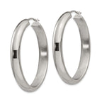 Polished Oval Hoop Earrings in Stainless Steel