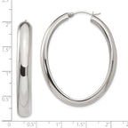 Polished Oval Hoop Earrings in Stainless Steel