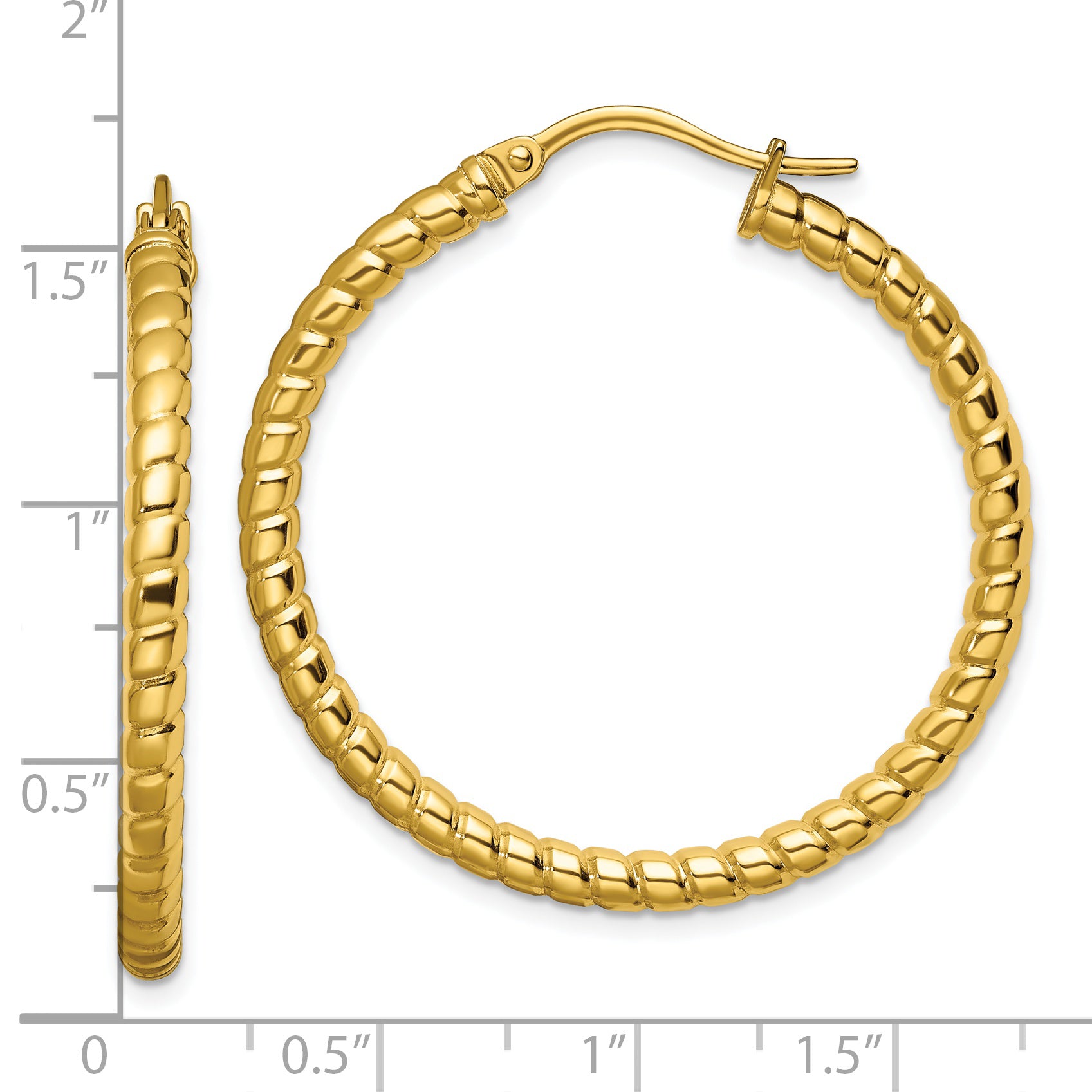 Sophia Jewelers Stainless Steel Yellow IP-Plated Polished Hoop Earrings