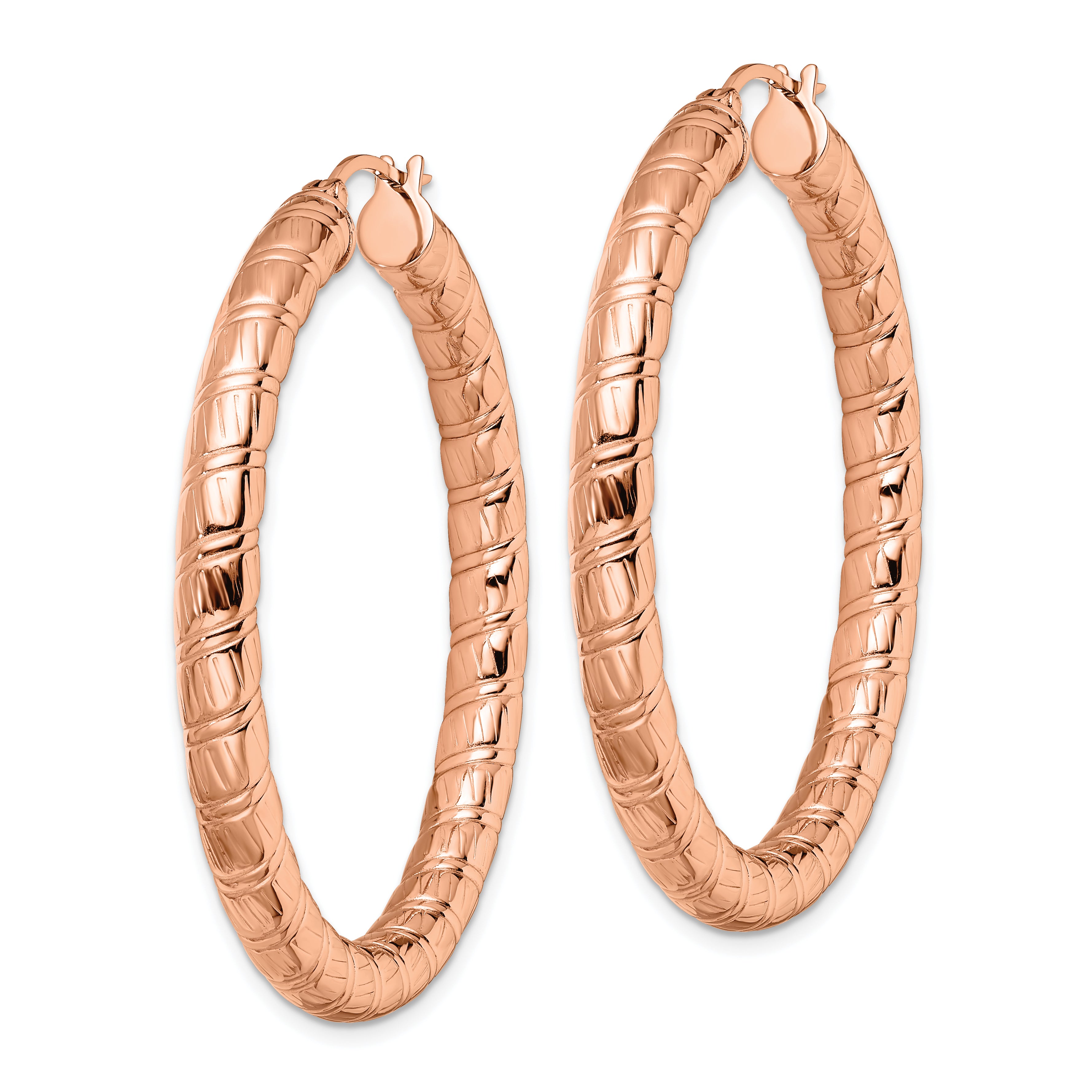Sophia Jewelers Rose IP-Plated Stainless Steel Polished Hoop Earrings