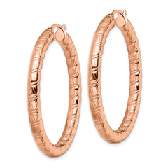 Sophia Jewelers Rose IP-Plated Stainless Steel Polished Hoop Earrings