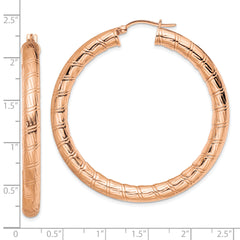 Sophia Jewelers Rose IP-Plated Stainless Steel Polished Hoop Earrings