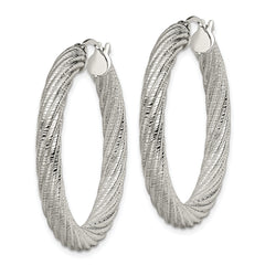 Sophia Jewelers Stainless Steel Twisted Hollow Hoop Earrings Gift Ready
