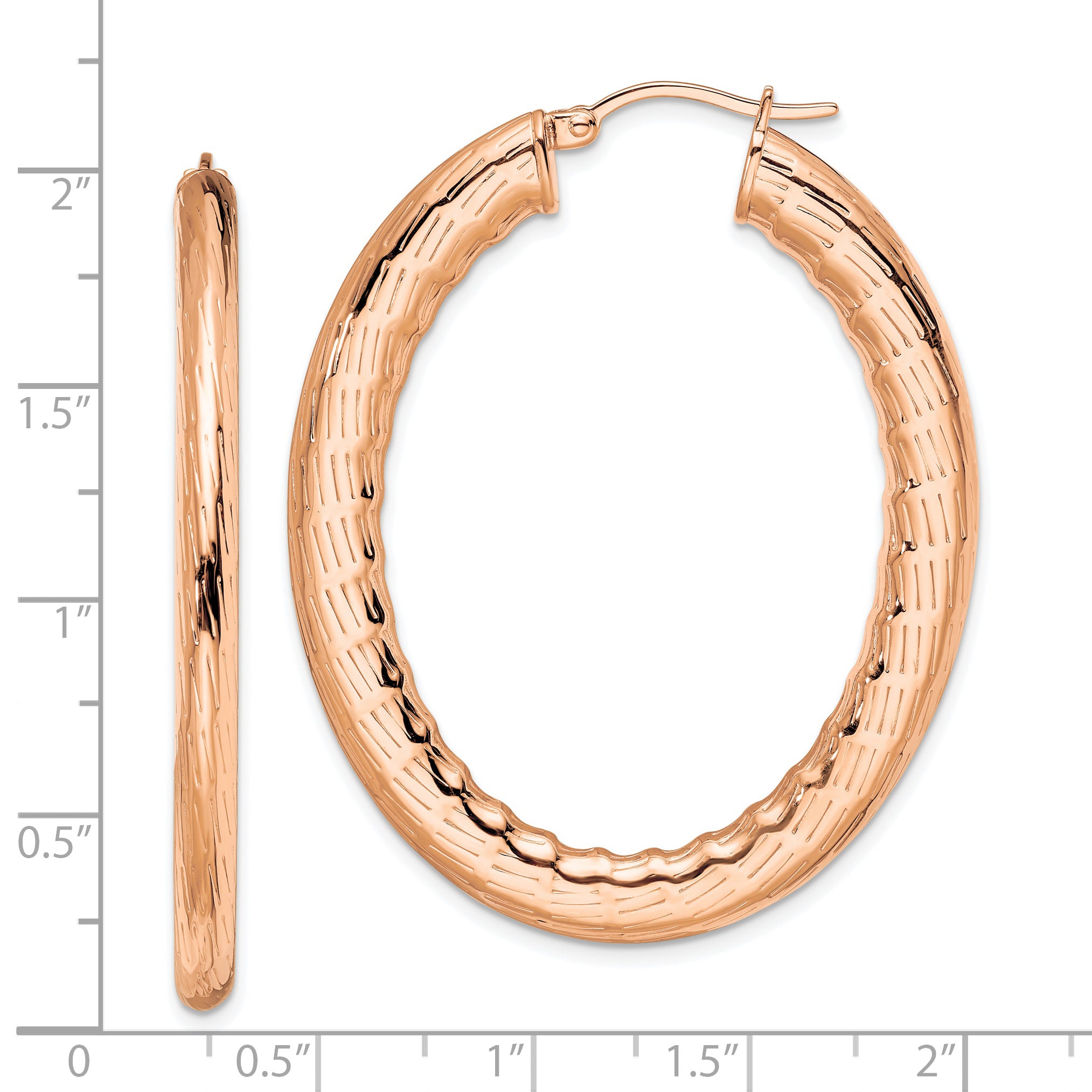 Sophia Jewelers Stainless Steel Rose Hoop Earrings with Textured Finish